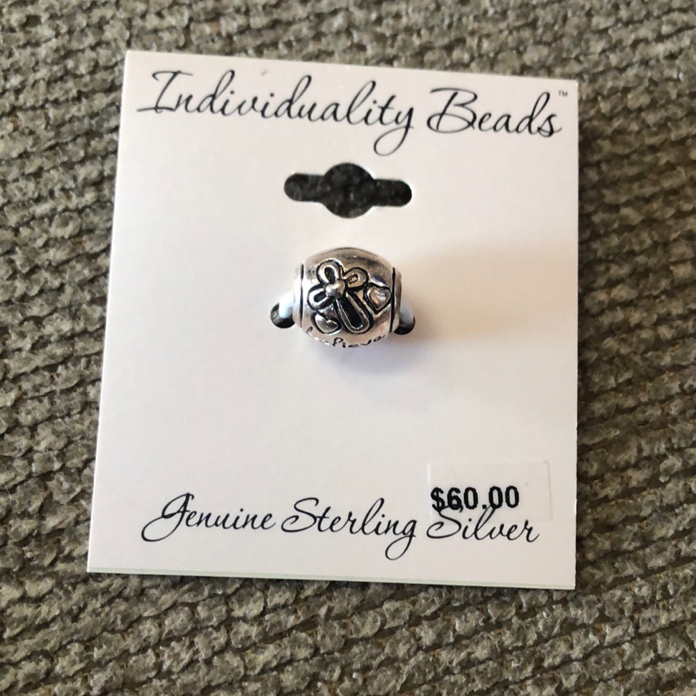 Sterling silver bracelet bead